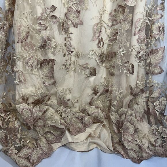 ADRIANNA PAPELL MOTHER OF THE BRIDE MAXI DRESS NWT TAUPE EMBELLISHED SIZE 4 - Picture 14 of 14